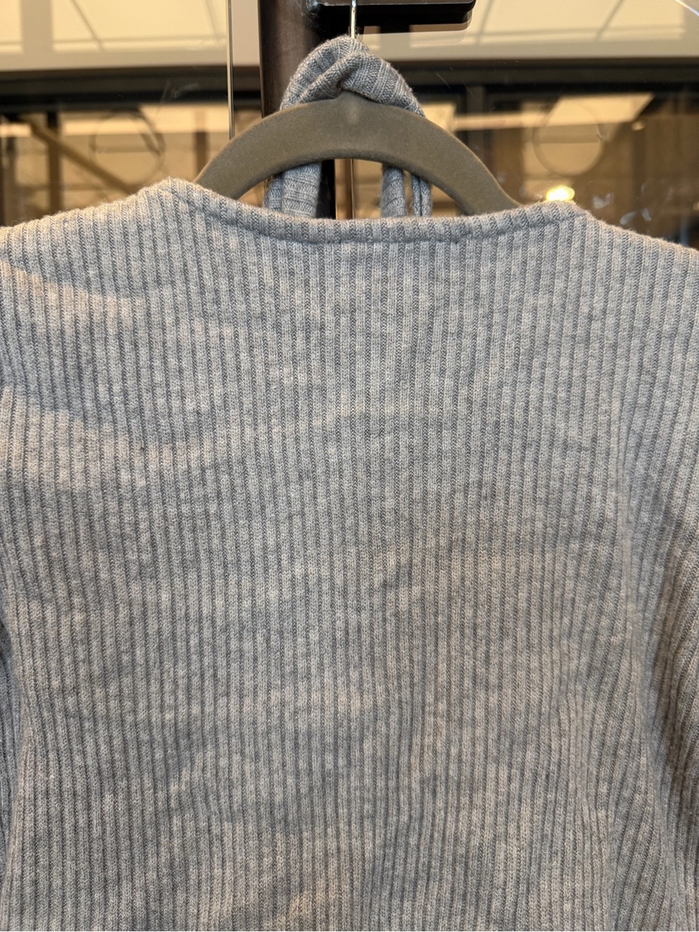 Motel Rocks Light Gray Ribbed Cropped Wrap Top - Picture 5 of 6